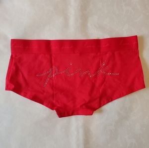 💕🔥💖NWT PINK Victoria's Secret Red Logo Embellished Medium boyshort